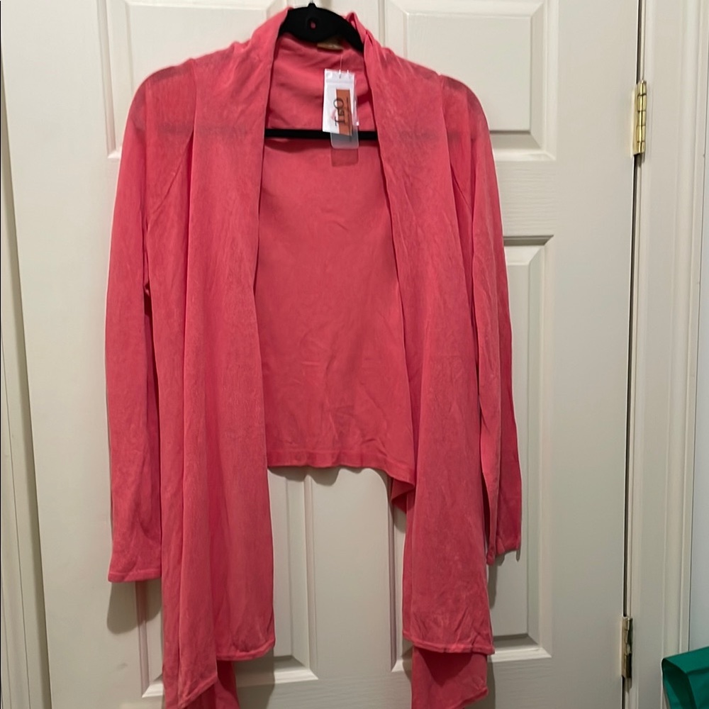 OAT Coral color cardigan (sz m/l)